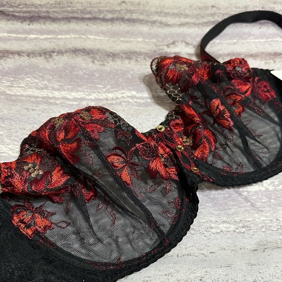 Aubade Melodie D’ete Half Cup Bra - 30F - Black Cherry - Picture 3 of 6